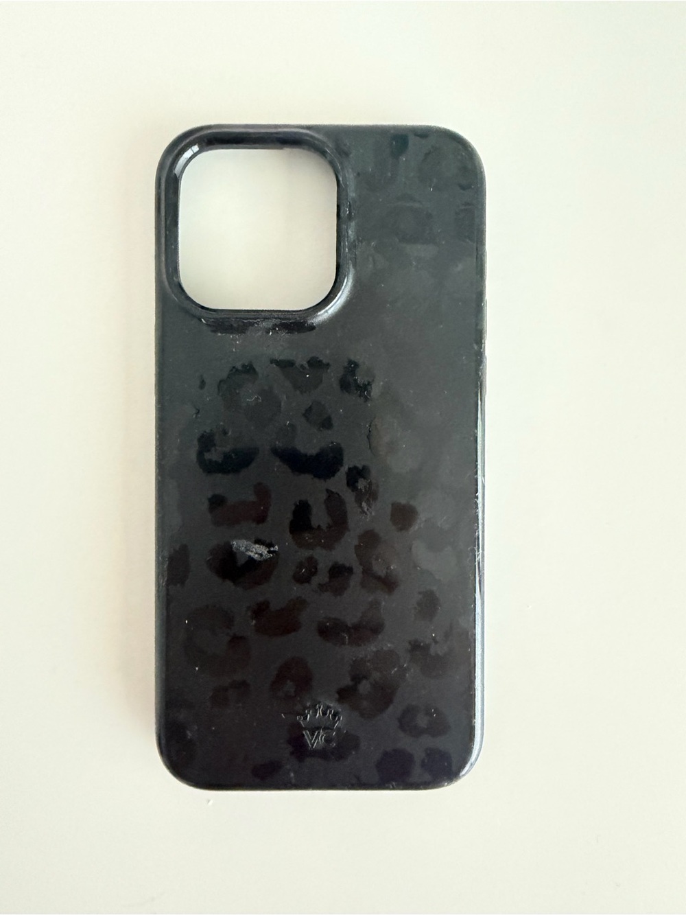 Black Leopard Print Glossy Phone Case - Compatible Cell Phone Accessory